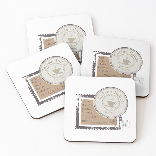 Item preview, Vintage Coffee house stamp design designed and sold by coffeeapparel.