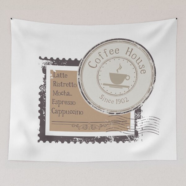 Item preview, Vintage Coffee house stamp design designed and sold by coffeeapparel.