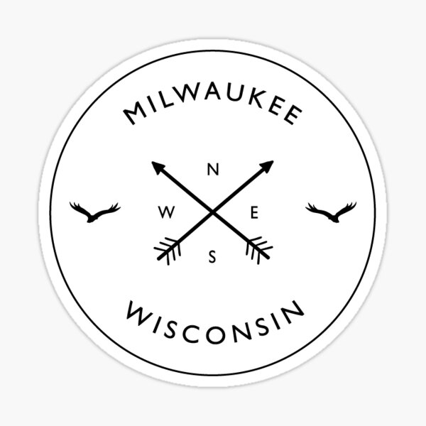 Milwaukee Wisconsin Compass Sticker