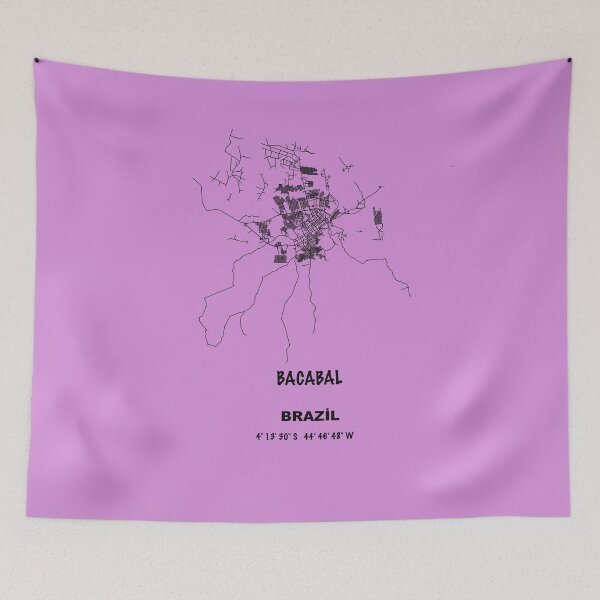Item preview, Bacabal city road map BRAZİL , simple with GPS coordinates  designed and sold by rashadat.