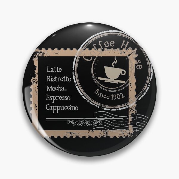 Item preview, Vintage Coffee house stamp design dark back designed and sold by coffeeapparel.