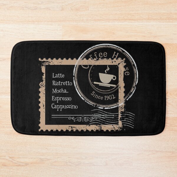 Item preview, Vintage Coffee house stamp design dark back designed and sold by coffeeapparel.