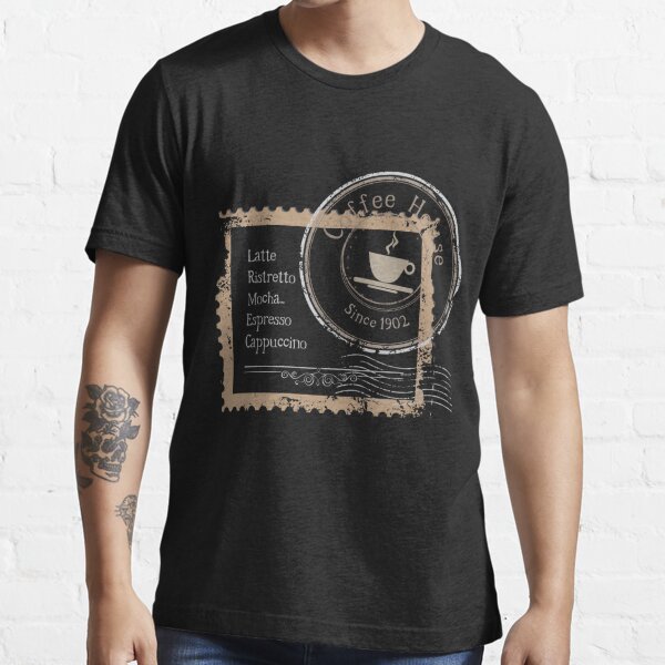 Muse Vintage Coffee House Dark Stamp Design T-Shirt