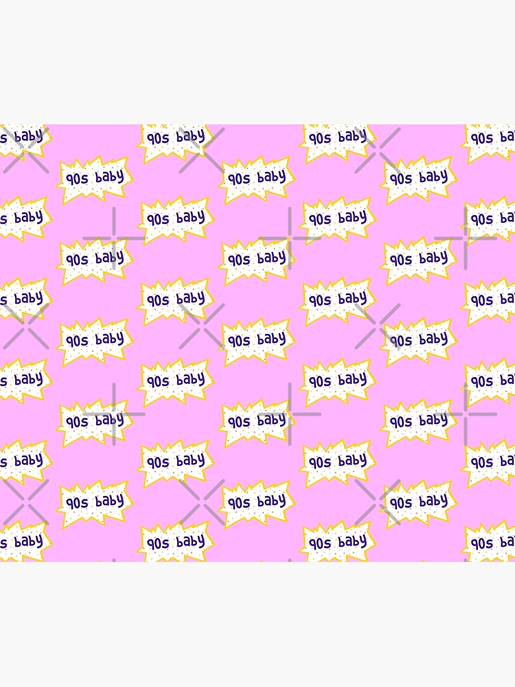 Discover Pink 90s Baby Logo Quote Retro Design Cartoon Duvet Cover