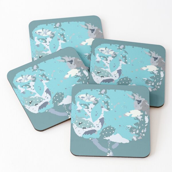 Item preview, Denim tree fiber art in shades of blue gray white designed and sold by djrunnels.