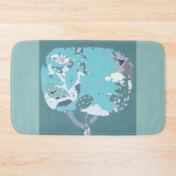 Item preview, Denim tree fiber art in shades of blue gray white designed and sold by djrunnels.