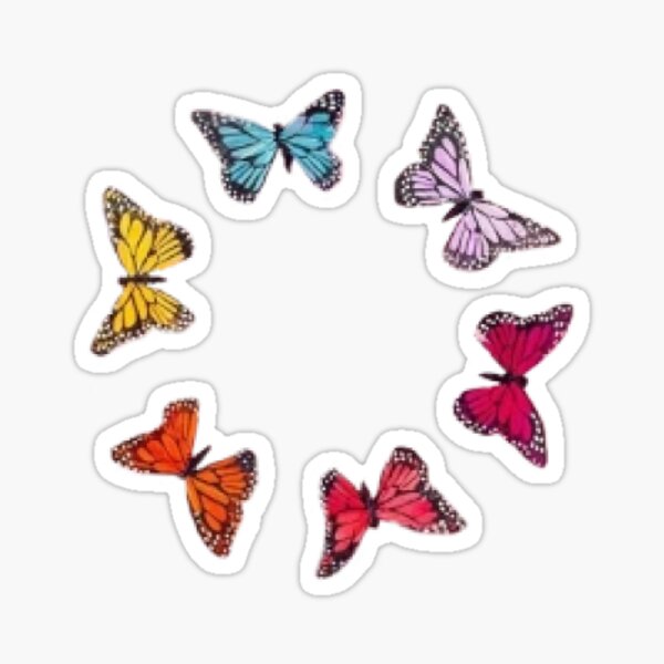 Rainbow Butterfly Sticker Pack Sticker For Sale By Clairemthomas Redbubble 5149