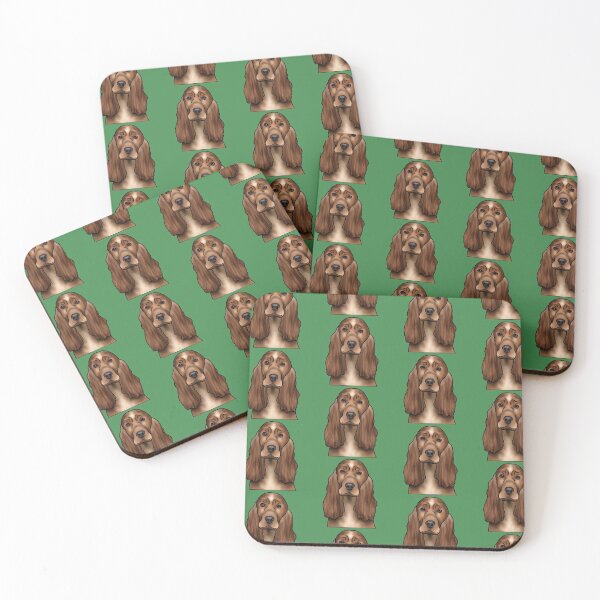 Item preview, Cocker Spaniel Dog Portrait - Pattern - Green designed and sold by JadeMadeThis.