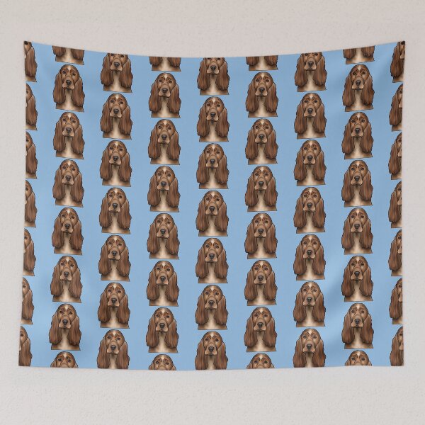 Item preview, Cocker Spaniel Dog Portrait - Pattern - Blue designed and sold by JadeMadeThis.