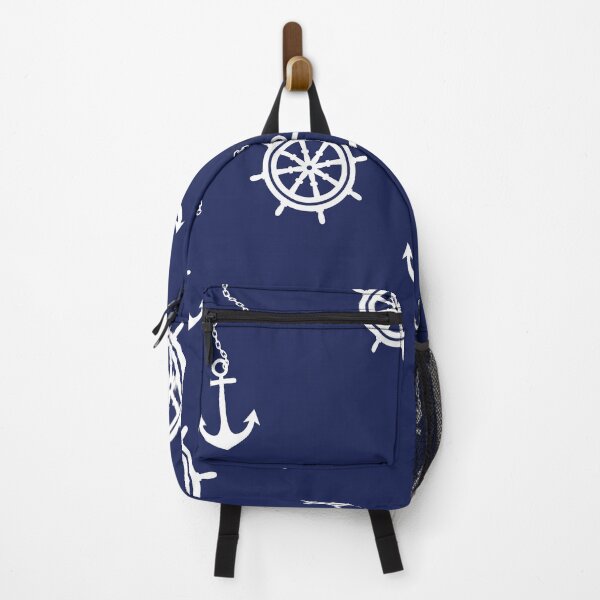 Item preview, Nautical Pattern - Navy and White Anchors and Steering Wheels designed and sold by designbycheyney.