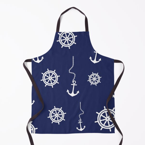 Item preview, Nautical Pattern - Navy and White Anchors and Steering Wheels designed and sold by designbycheyney.