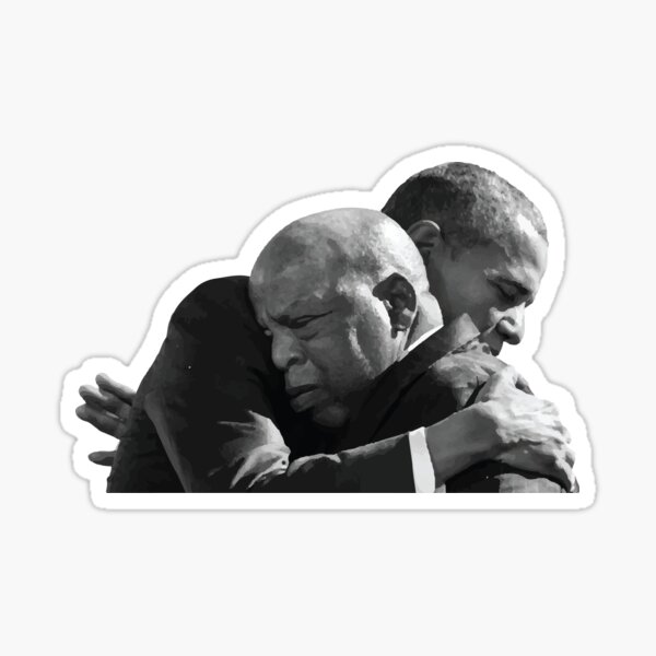 PRESIDENT BARACK OBAMA HUGS REP. JOHN LEWIS ON BLOODY SUNDAY ANNIVERSARY Sticker