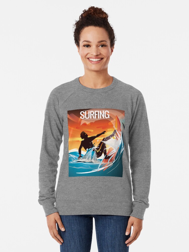 "Surfing" Lightweight Sweatshirt by Espanglishstuff Redbubble