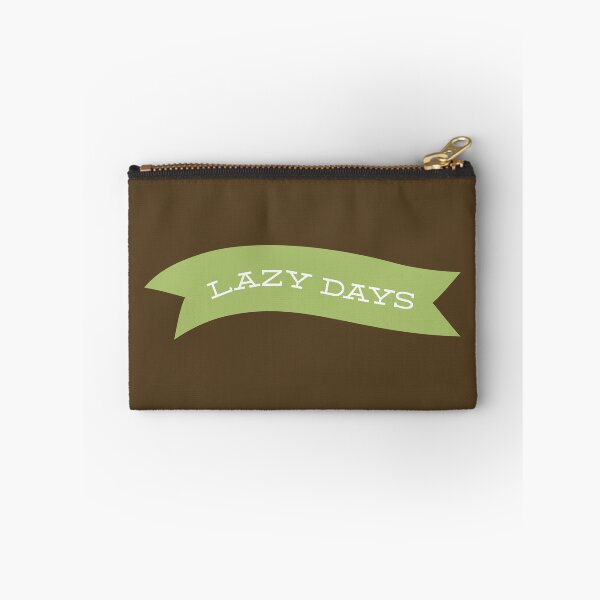 Artikelvorschau, Lazy Days Green Banner auf braunem Hintergrund entworfen und verkauft von Textography1.