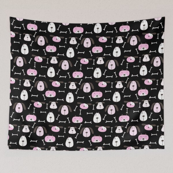 Item preview, Pink and White dog pattern designed and sold by Beyond Words.