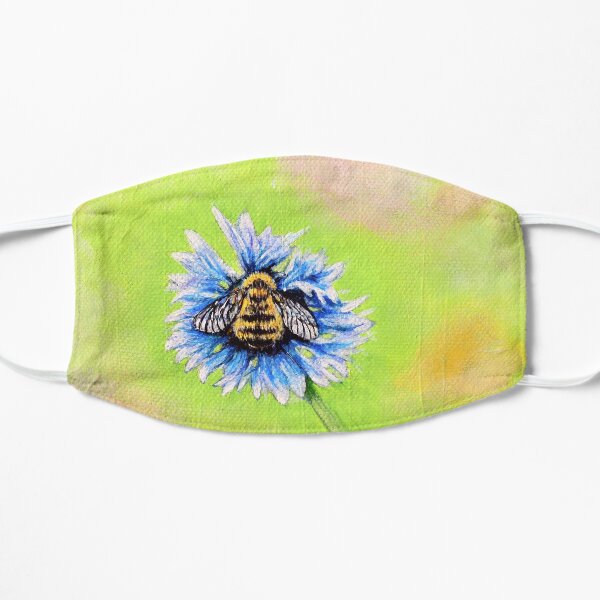 Bumble Bee on a Flower Painting Flat Mask