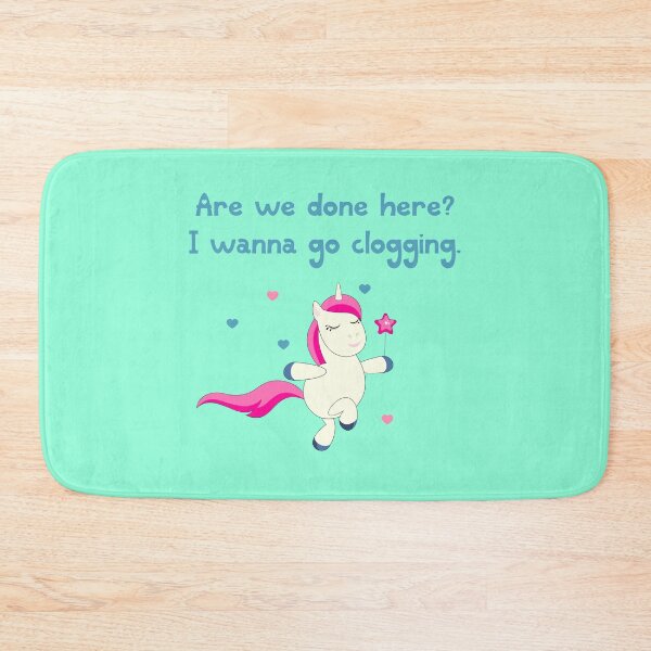 Item preview, I wanna go clogging unicorn pink blue designed and sold by GrammarDance.