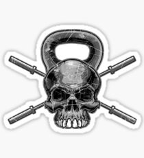 Kettlebell Crossed Barbells (ausgewaschen) Sticker