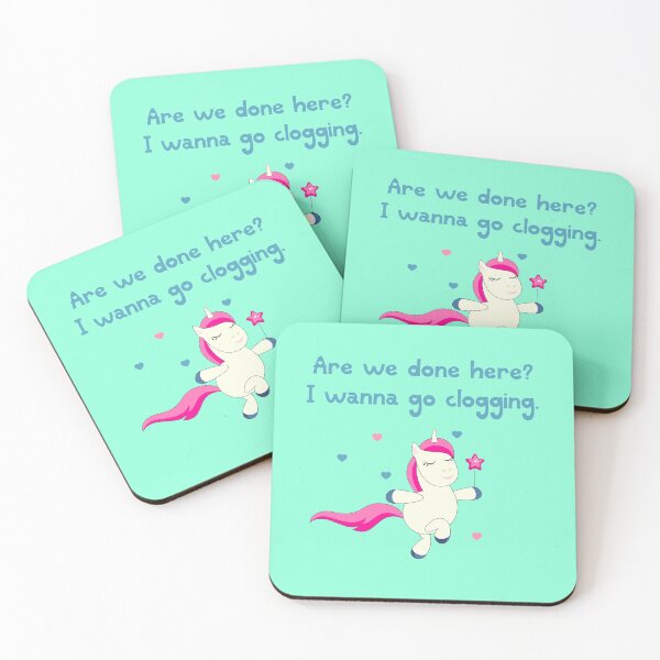 Item preview, I wanna go clogging unicorn pink blue designed and sold by GrammarDance.