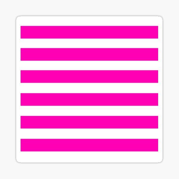 Pink and White Stripes Sticker