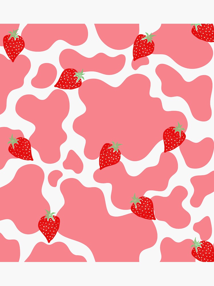 Strawberry Cow Pink Cow Ts Sticker For Sale By Quirkypen Redbubble 7534