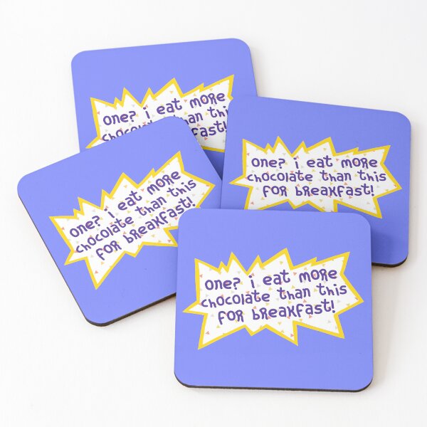 Item preview, Purple Angelica one? i eat more chocolate than this for breakfast! Logo Quote 90s Retro Birthday Design Cartoon designed and sold by Sunny Collections.