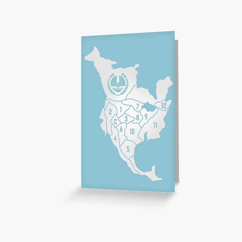 Karte Von Panem In Blau Grusskarte Von Arialiuia Redbubble