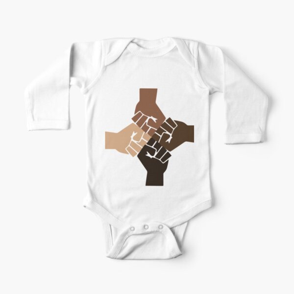 Black Lives Matter 2 Printed Baby Jumpsuit Long Sleeve Romper Black