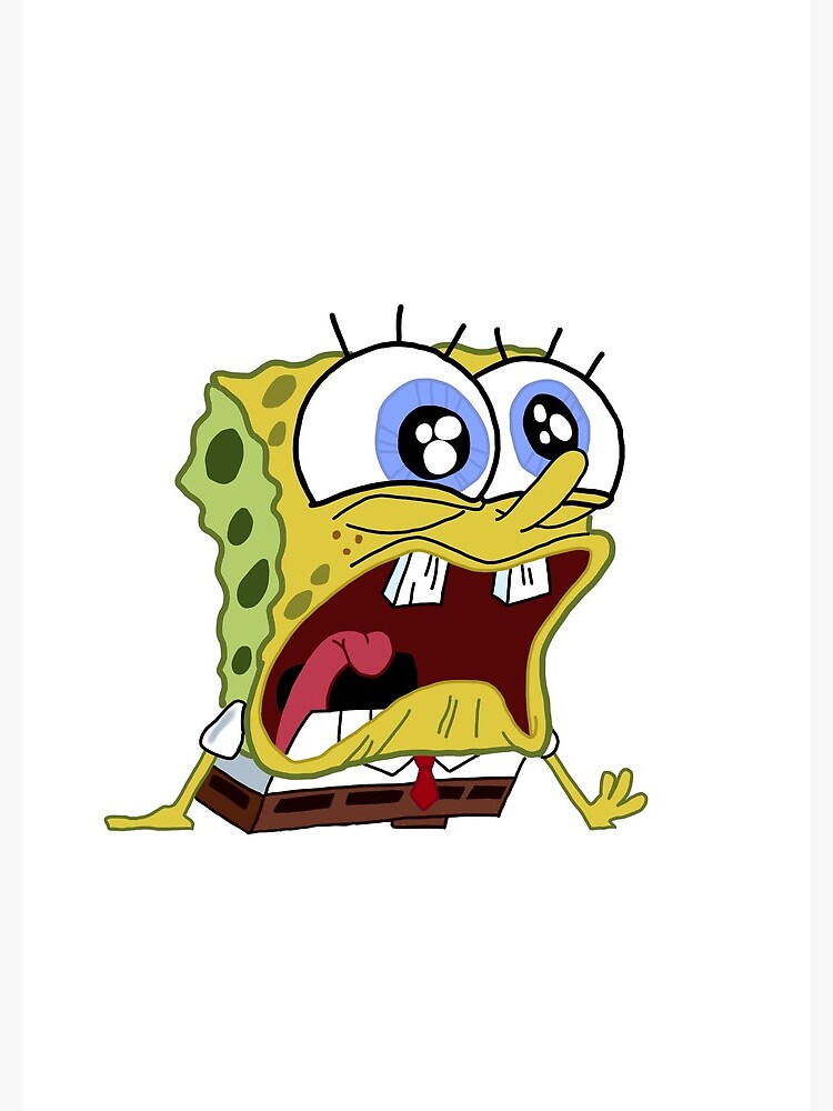 "Scream Crying Spongebob Funny Meme" Spiral Notebook by simp13445