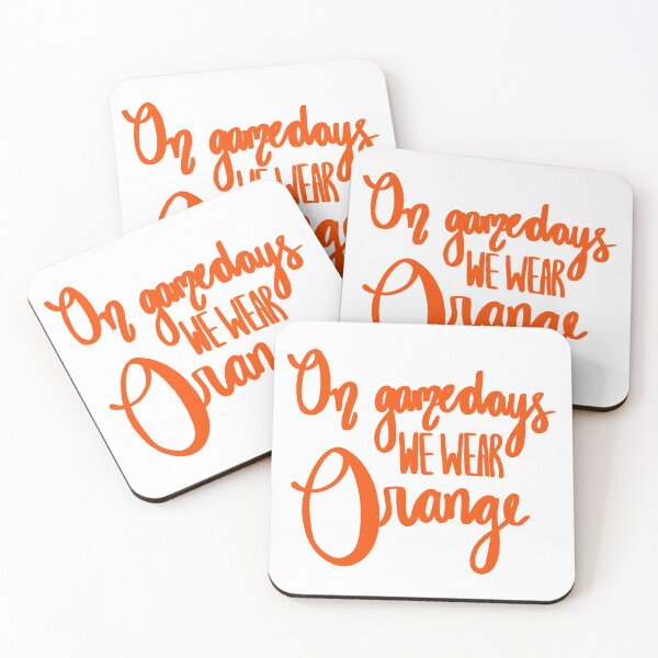 Item preview, On Gamedays We Wear Orange Calligraphy Solid designed and sold by emilees.