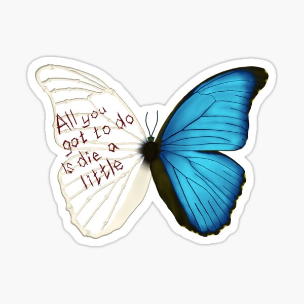 Squelette de papillon - vie et mort - YUNGBLUD Die A Little Sticker