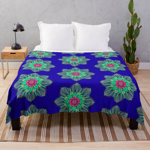 Item preview, Stylised Flower Design with Blue Background designed and sold by janeynic.