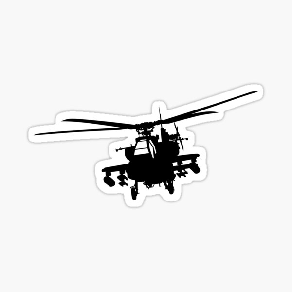 Item preview, AH-64 Apache military aircraft helicopter attack flying, Longbow Air Force Military helicopter Silhouette designed and sold by Marcin Adrian.