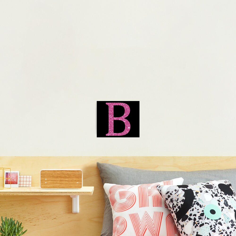 "Pink Glitter Letter B" Photographic Print By DevineDesignz | Redbubble