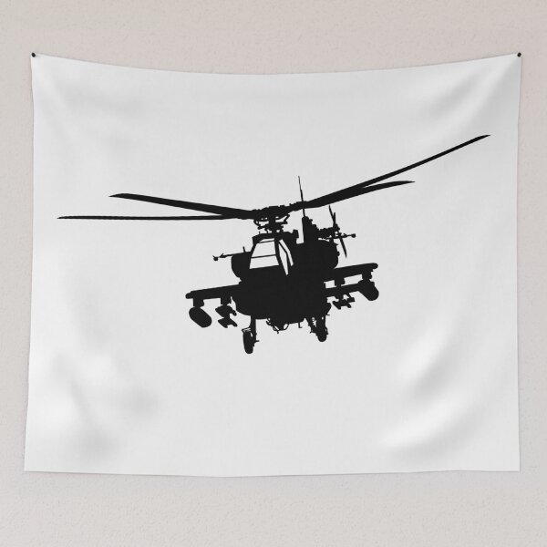 Item preview, AH-64 Apache military aircraft helicopter attack flying, Longbow Air Force Military helicopter Silhouette designed and sold by Marcin Adrian.