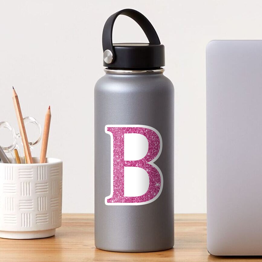 "Pink Glitter Letter B" Sticker For Sale By DevineDesignz | Redbubble