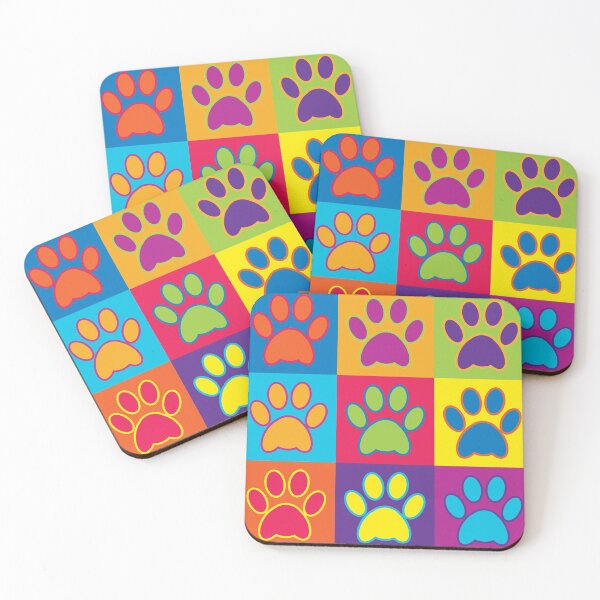Item preview, pop art paw prints colorful style designed and sold by Print Epic.