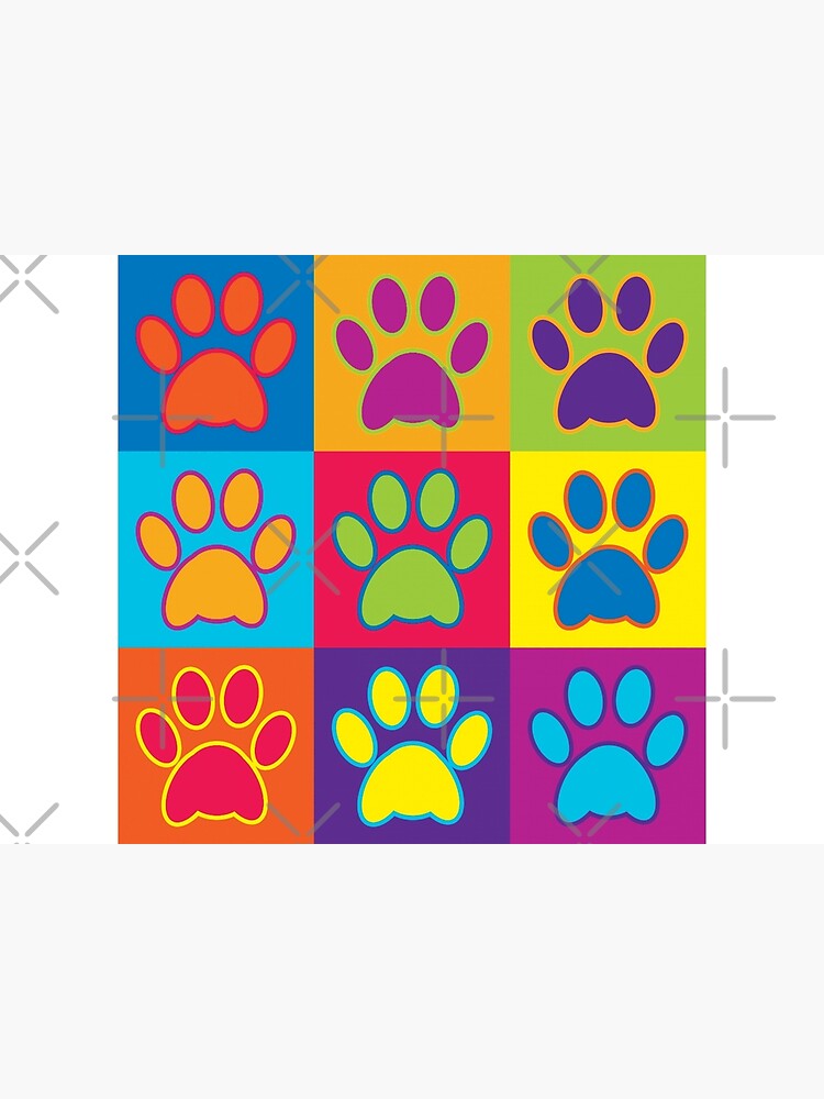 pop art paw prints colorful style Greeting Card for Sale by Neeyotic