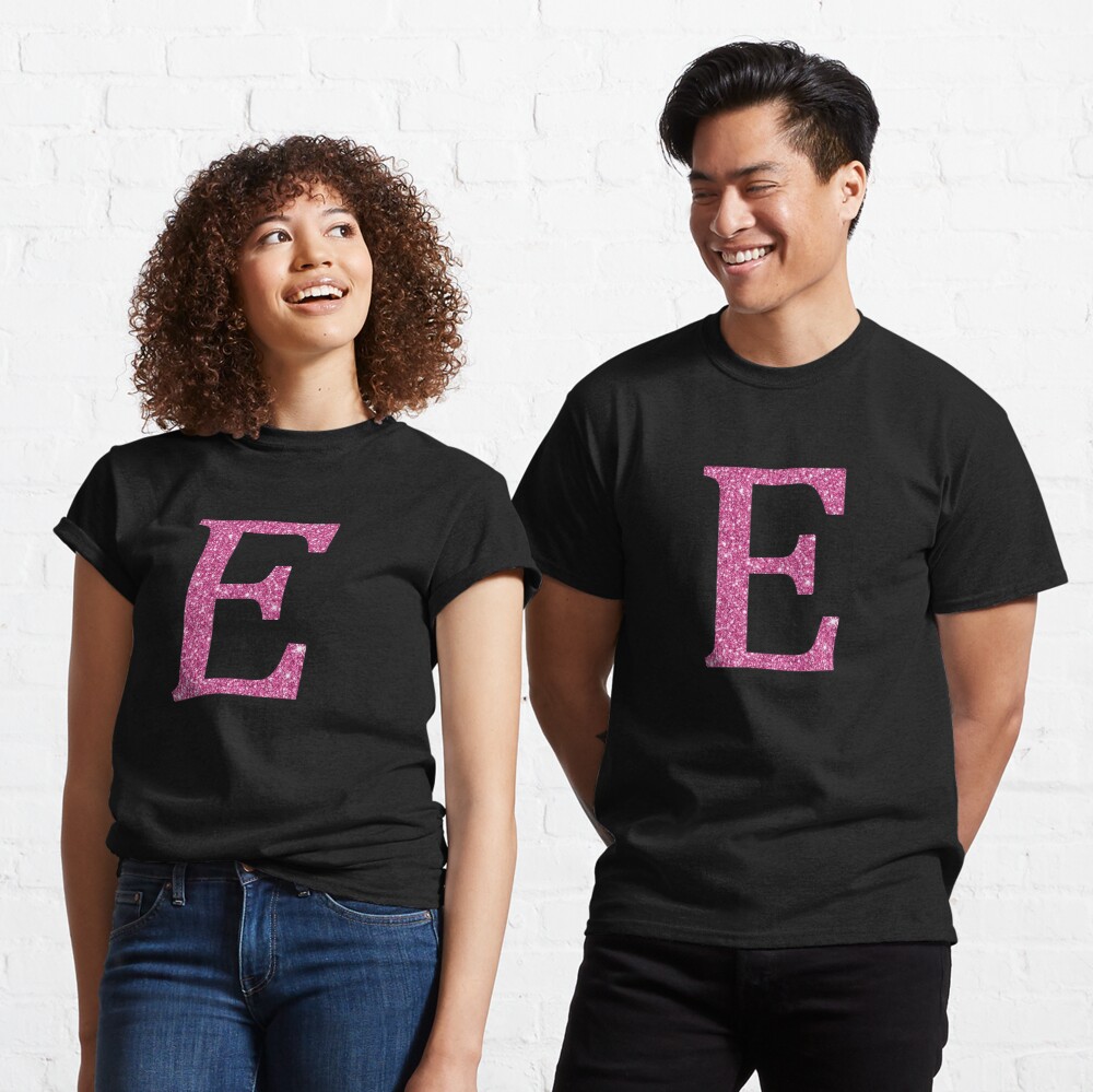 Pink Glitter Letter E Kids T-Shirt for Sale by DevineDesignz