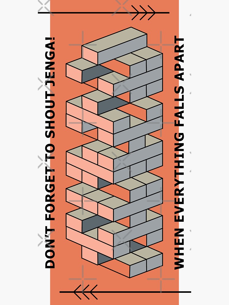 "Funny Jenga Tower Quote Don´t To Shout Jenga! When Everything