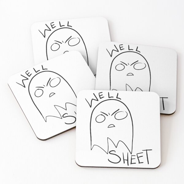 Item preview, Well Sheet Angry Ghost designed and sold by SquidInkPrintCo.