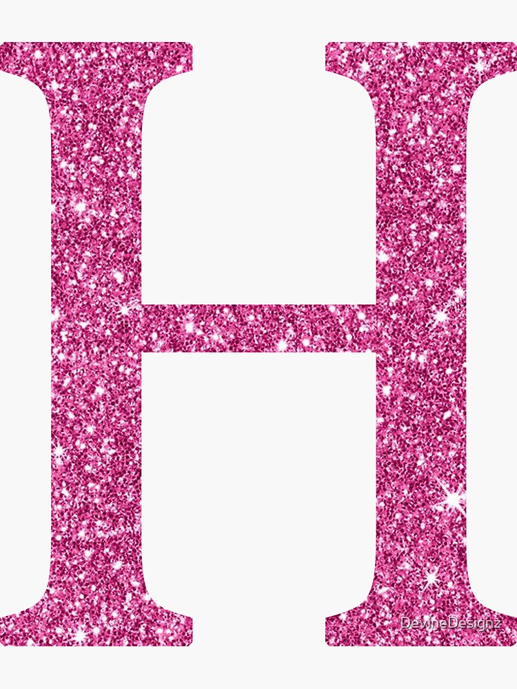 Pink Glitter Letter H | Sticker