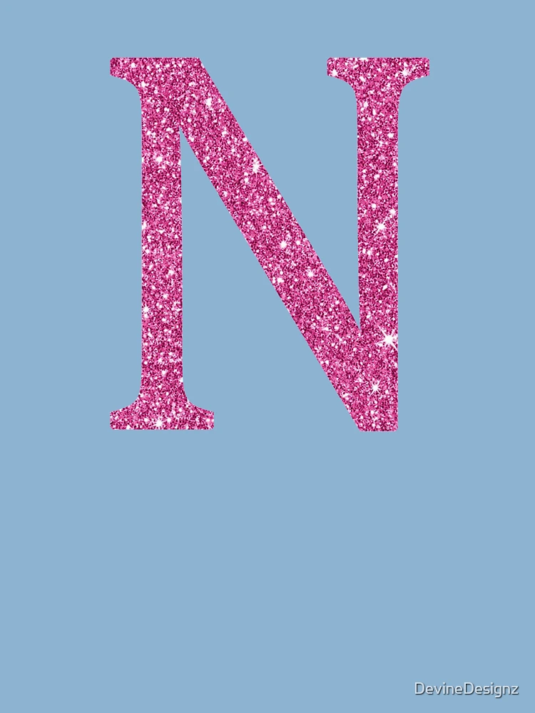 Sparkling Pink Letter N Sticker by DevineDesignz