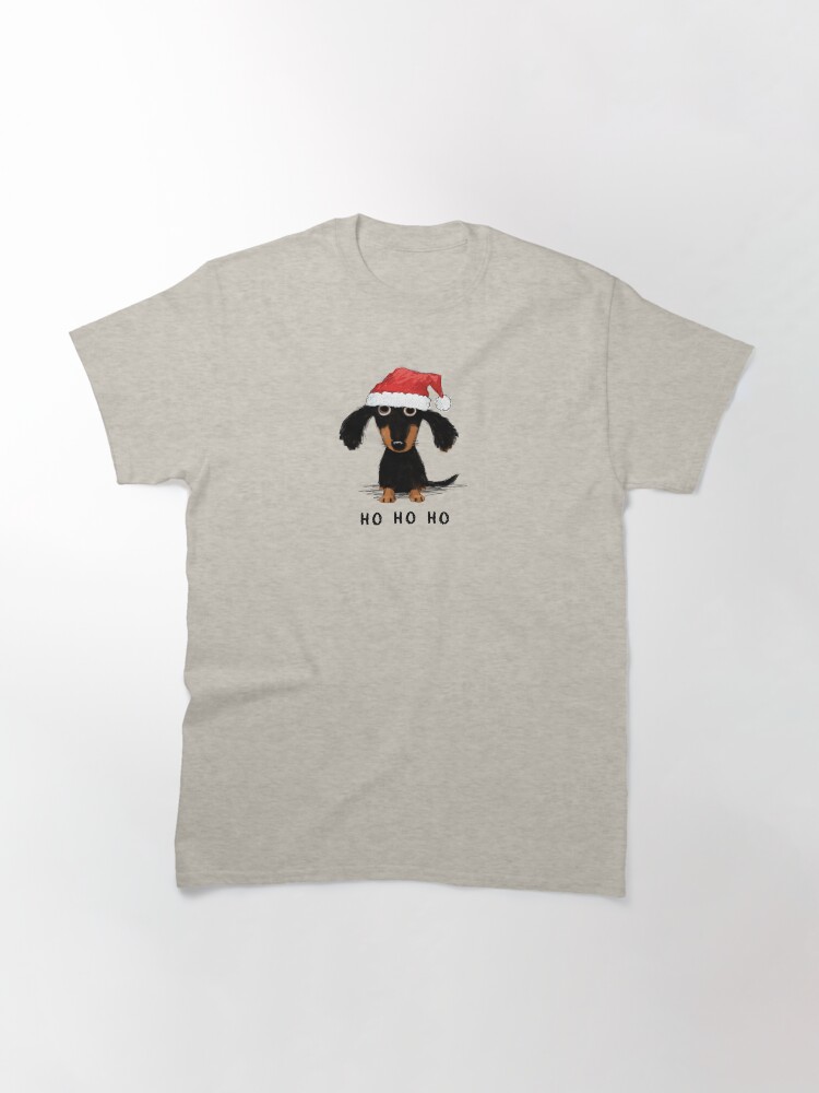 Thumbnail 3 of 7, Classic T-Shirt, Santa Dachshund | Funny Wiener Dog Christmas designed and sold by ShortCoffee.