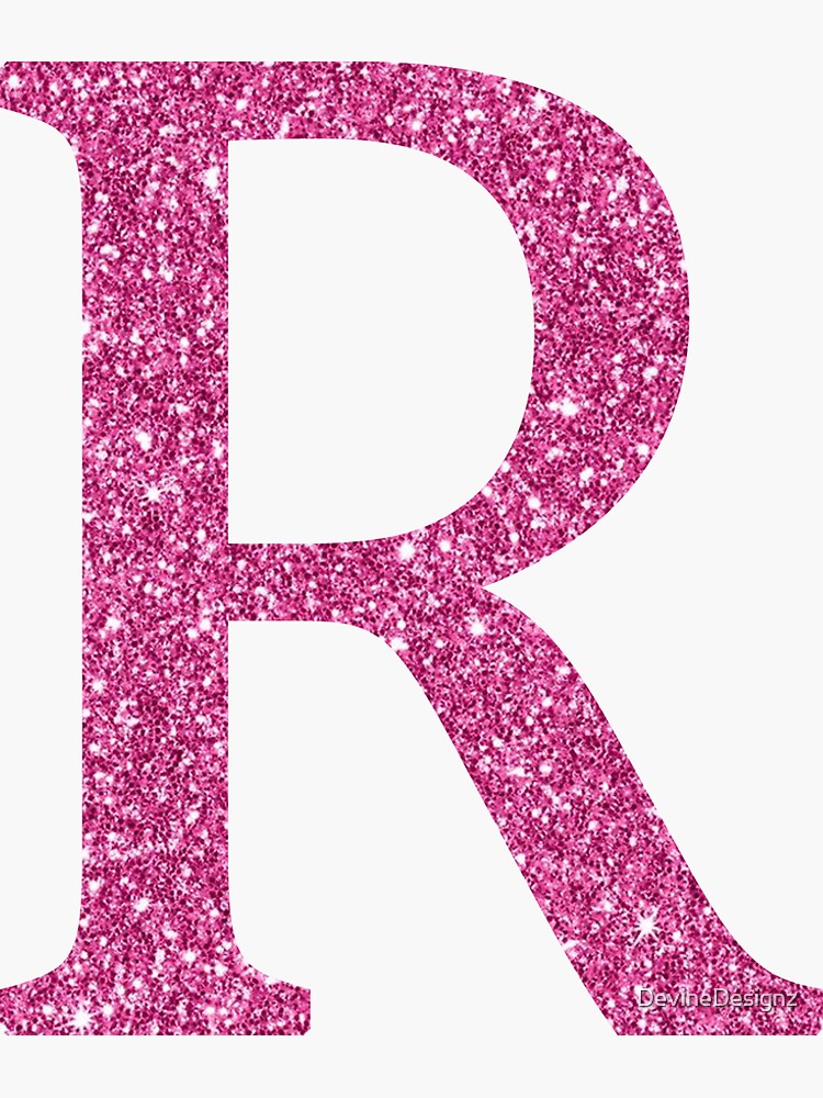 Pink Glitter Letter R Sticker for Sale by DevineDesignz