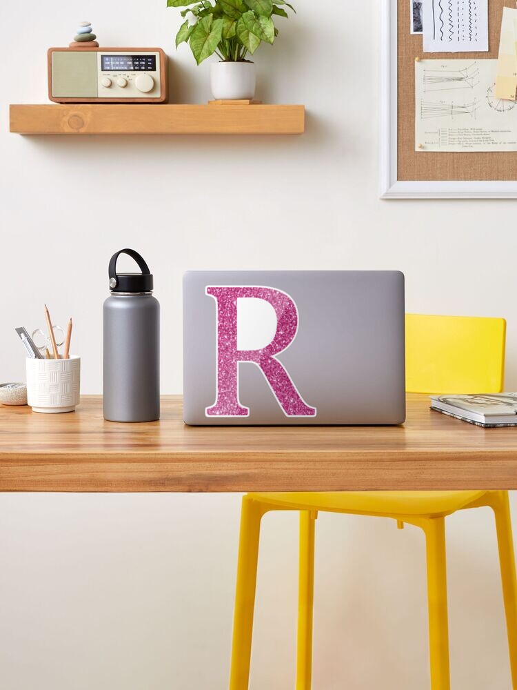 Pink Glitter Letter R Sticker for Sale by DevineDesignz