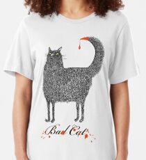 Camiseta ajustada Gato malo