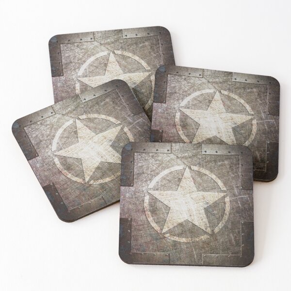 Item preview, Army Star on Distressed Riveted Metal Sheet designed and sold by MolonLabeArt.