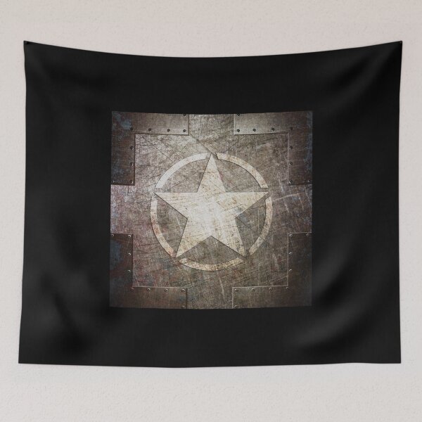 Item preview, Army Star on Distressed Riveted Metal Sheet designed and sold by MolonLabeArt.