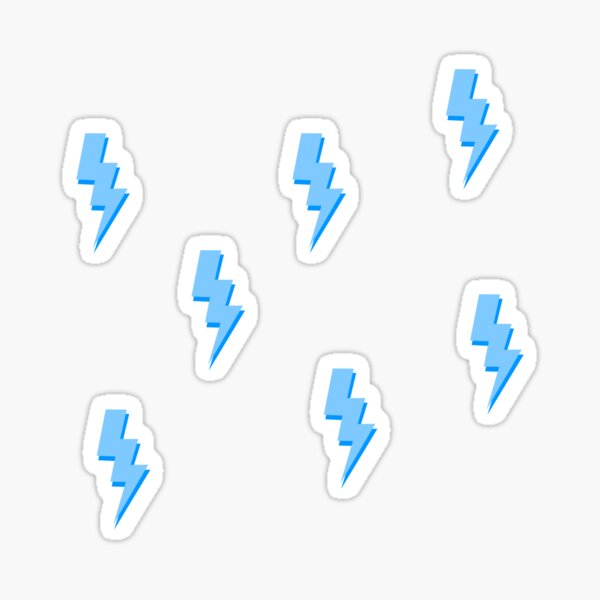 blue lightning bolts Sticker
